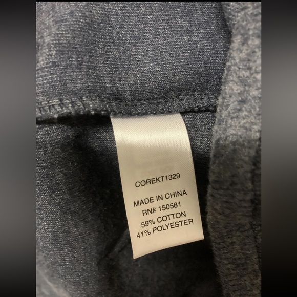 Flag & Anthem Men's Hoodie 1/4 Zip Up Hooded Pullover Sweater Medium Blue Pocket - Picture 6 of 15